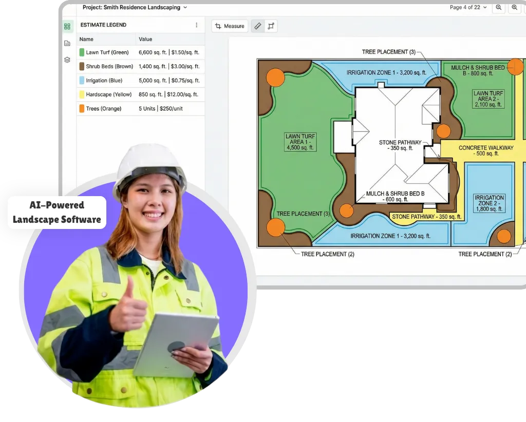 AI Assisted Construction Landscaping Takeoff Software