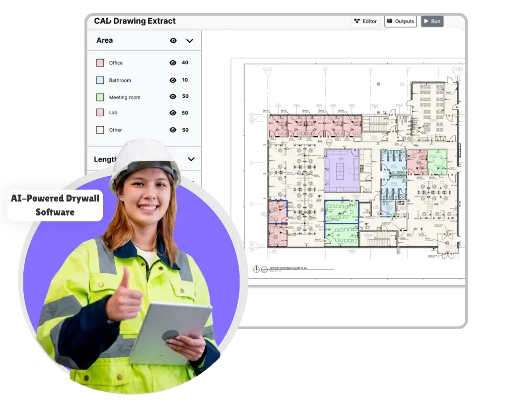 On Screen AI Drywall Takeoff Software