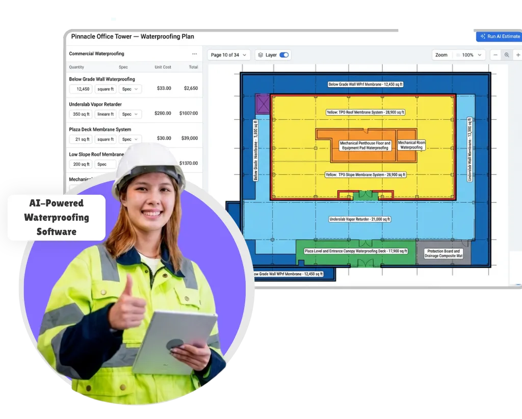 Smart AI Waterproofing Takeoff Software